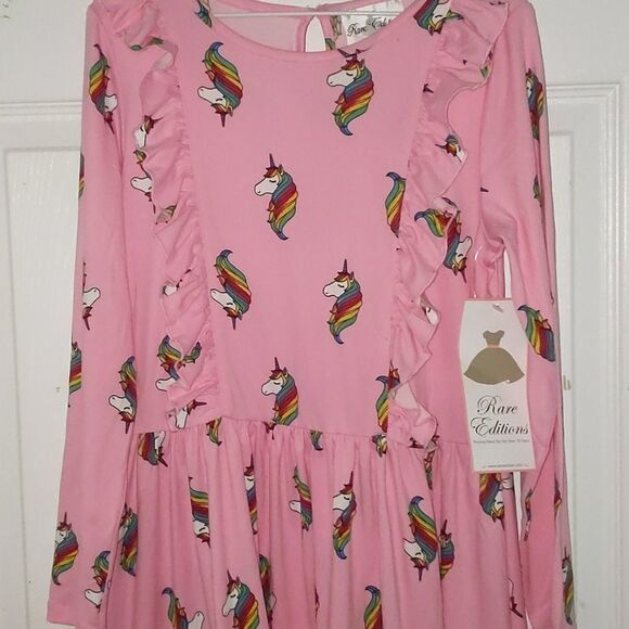 Rare Editions pink unicorn dress Sz 10 NWT - Picture 3 of 6